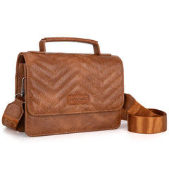 WG3-0056  Wrangler 3PCs Set Mini Top Handle Crossbody/Wallet/Card Case Set - Brown