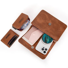 WG3-0056  Wrangler 3PCs Set Mini Top Handle Crossbody/Wallet/Card Case Set - Brown