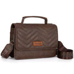 WG3-0056  Wrangler 3PCs Set Mini Top Handle Crossbody/Wallet/Card Case Set - Coffee