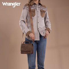 WG3-0056  Wrangler 3PCs Set Mini Top Handle Crossbody/Wallet/Card Case Set - Coffee