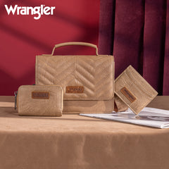 WG3-0056  Wrangler 3PCs Set Mini Top Handle Crossbody/Wallet/Card Case Set - Khaki