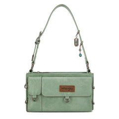 WG300-523  Wrangler Buckle Charm Small Shoulder Bag - Green