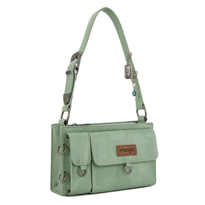 WG300-523 Wrangler Buckle Charm Small Shoulder Bag - Green