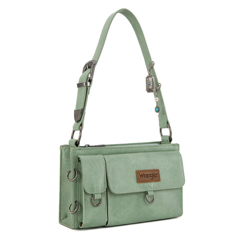 WG300-523  Wrangler Buckle Charm Small Shoulder Bag - Green