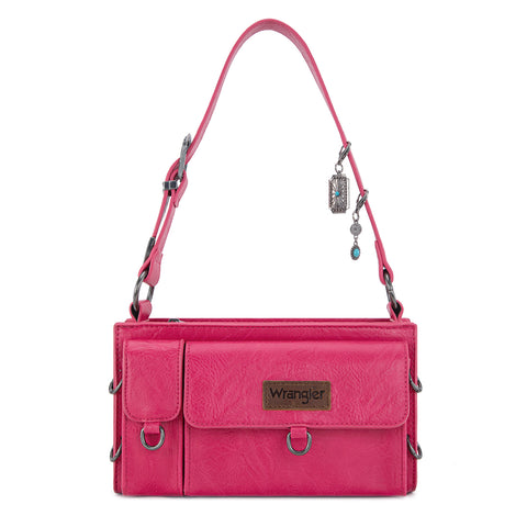 WG300-523  Wrangler Buckle Charm Small Shoulder Bag - Hot Pink
