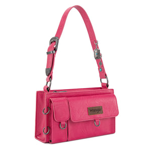 WG300-523  Wrangler Buckle Charm Small Shoulder Bag - Hot Pink