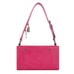 WG300-523  Wrangler Buckle Charm Small Shoulder Bag - Hot Pink