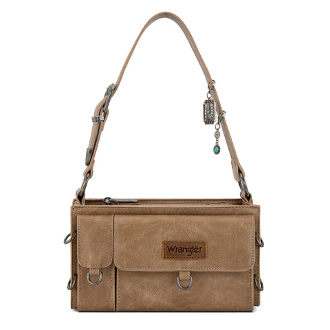 WG300-523  Wrangler Buckle Charm Small Shoulder Bag - Khaki
