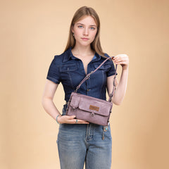 WG300-523  Wrangler Buckle Charm Small Shoulder Bag - Purple