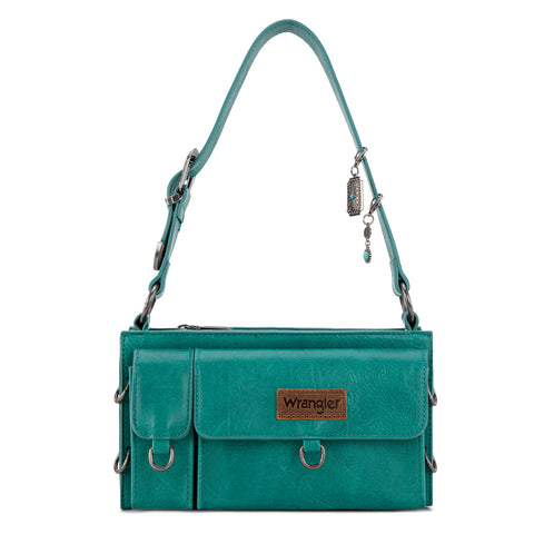 WG300-523  Wrangler Buckle Charm Small Shoulder Bag - Turquoise