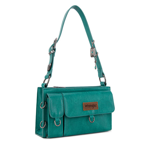 WG300-523  Wrangler Buckle Charm Small Shoulder Bag - Turquoise