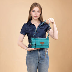 WG300-523  Wrangler Buckle Charm Small Shoulder Bag - Turquoise