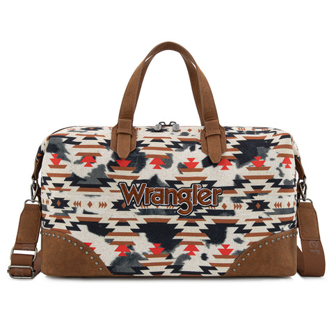 WG302-5110BR   Wrangler Aztec Print Duffle/Crossbody -Brown