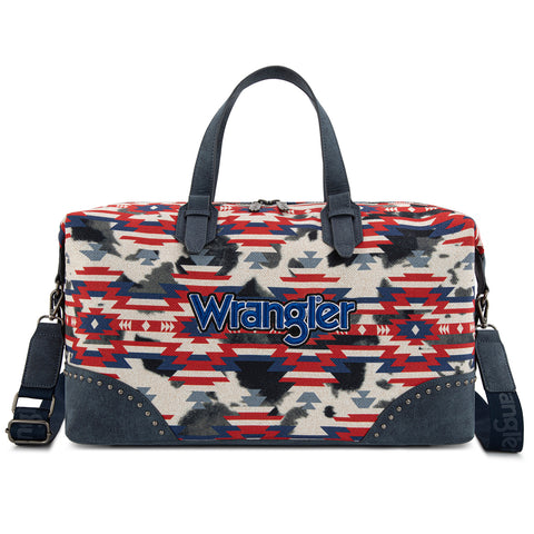 WG302-5110NY   Wrangler Aztec Print Duffle/Crossbody -Navy