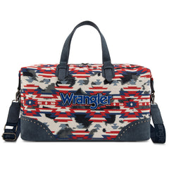WG302-5110NY   Wrangler Aztec Print Duffle/Crossbody -Navy