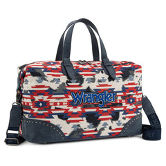 WG302-5110NY   Wrangler Aztec Print Duffle/Crossbody -Navy