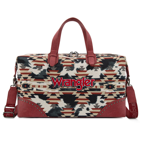WG302-5110RD   Wrangler Aztec Print Duffle/Crossbody -Red