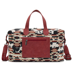 WG302-5110RD   Wrangler Aztec Print Duffle/Crossbody -Red