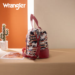 WG302-5110RD   Wrangler Aztec Print Duffle/Crossbody -Red
