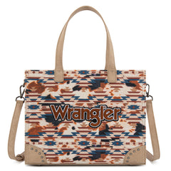 WG302-8130KH   Wrangler Aztec Print Tote/Crossbody -Khaki