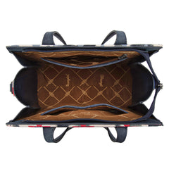 WG302-8130NY  Wrangler Aztec Print Tote/Crossbody -Navy