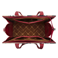 WG302-8130RD  Wrangler Aztec Print Tote/Crossbody -Red