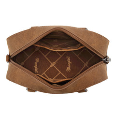 WG302-8132BR   Wrangler Aztec Print Satchel/Crossbody -Brown