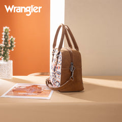 WG302-8132BR   Wrangler Aztec Print Satchel/Crossbody -Brown