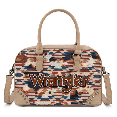 WG302-8132KH   Wrangler Aztec Print Satchel/Crossbody -Khaki