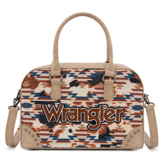 WG302-8132KH   Wrangler Aztec Print Satchel/Crossbody -Khaki