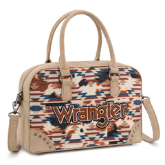 WG302-8132KH   Wrangler Aztec Print Satchel/Crossbody -Khaki