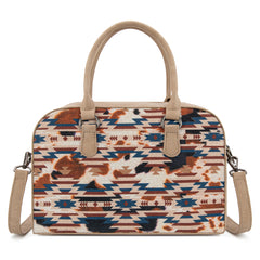 WG302-8132KH   Wrangler Aztec Print Satchel/Crossbody -Khaki