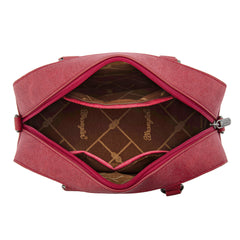 WG302-8132RD  Wrangler Aztec Print Satchel/Crossbody -Red