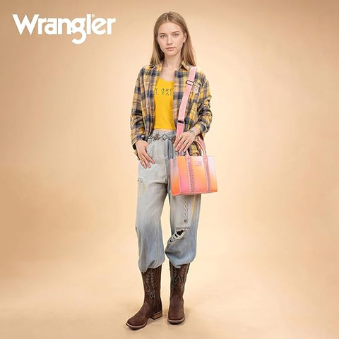 PRE-ORDER WG308-8120S  Wrangler Ombre Western Tote/Crossbody - Pink