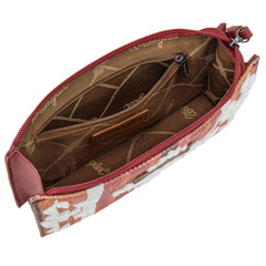 WG313-181  Wrangler Sherpa Aztec Canvas  Clutch - Burgundy