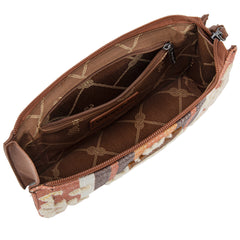 WG313-181  Wrangler Sherpa Aztec Canvas  Clutch - Brown