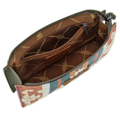 WG313-181  Wrangler Sherpa Aztec Canvas  Clutch - Green