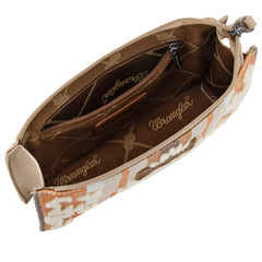 WG313-181  Wrangler Sherpa Aztec Canvas  Clutch - Tan
