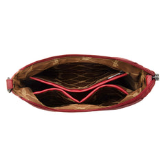 WG313-2003   Wrangler Sherpa Aztec Canvas Crossbody - Burgundy