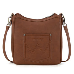 WG313-2003   Wrangler Sherpa Aztec Canvas Crossbody - Brown