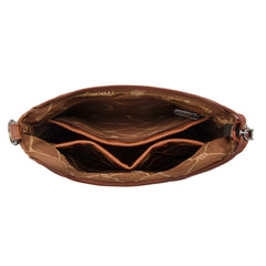 WG313-2003   Wrangler Sherpa Aztec Canvas Crossbody - Brown