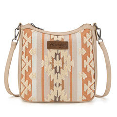 WG313-2003   Wrangler Sherpa Aztec Canvas Crossbody - Tan