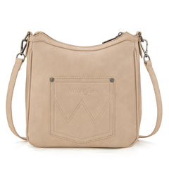 WG313-2003   Wrangler Sherpa Aztec Canvas Crossbody - Tan