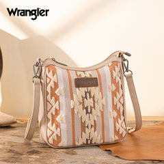 WG313-2003   Wrangler Sherpa Aztec Canvas Crossbody - Tan