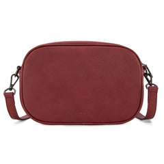 WG313-8365   Wrangler Sherpa Aztec Canvas Crossbody - Burgundy