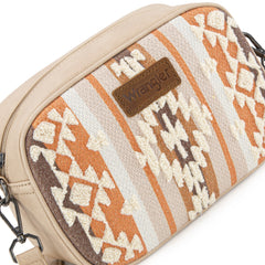 WG313-8365   Wrangler Sherpa Aztec Canvas Crossbody - Tan