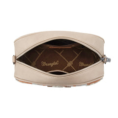 WG313-8365   Wrangler Sherpa Aztec Canvas Crossbody - Tan