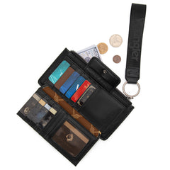 WG316-W013BK  Wrangler Sunflower Print Card Wallet/Wristlet - Black