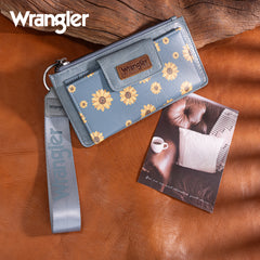 WG316-W013JN Wrangler Sunflower Print Card Wallet/Wristlet - Jean