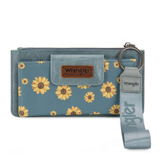 WG316-W013JN Wrangler Sunflower Print Card Wallet/Wristlet - Jean